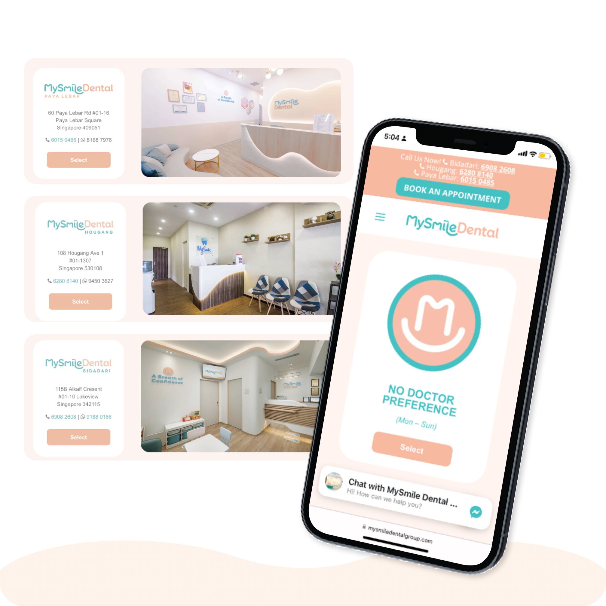Desktop and mobile mockup of MySmileDental