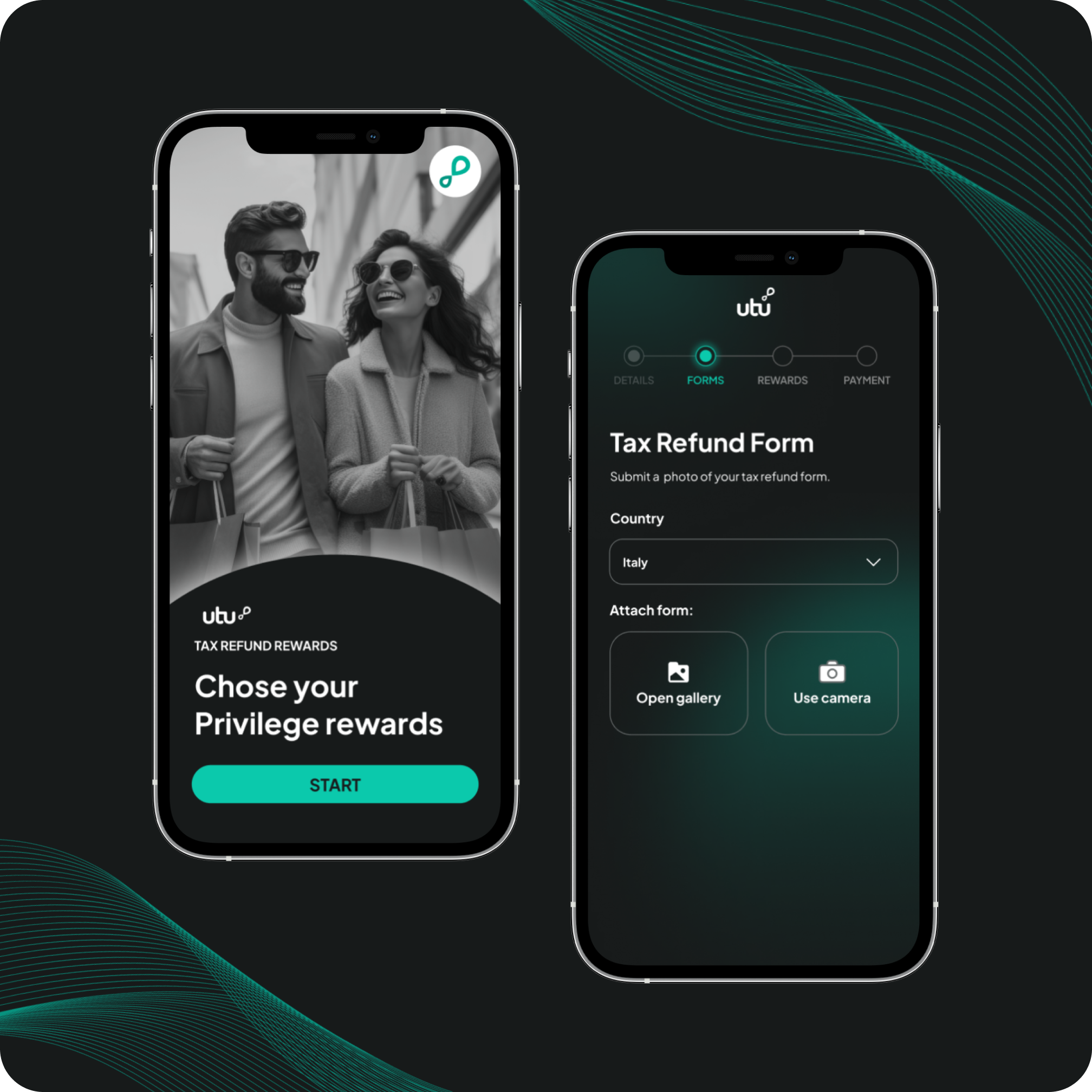 Mobile mockup of utu