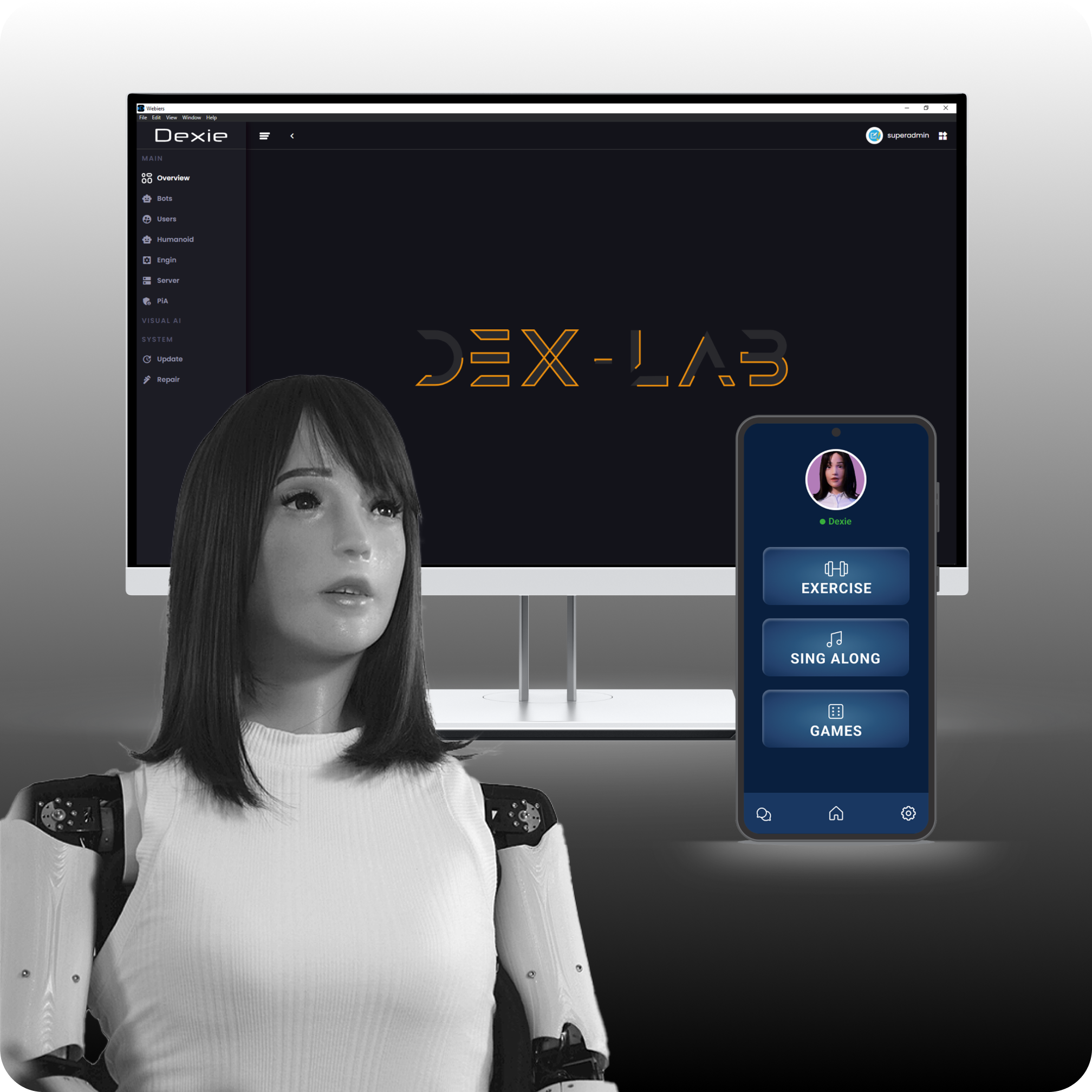 Desktop and mobile mockup of Dexie